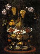 Juan de Espinosa Still-Life with a Shell Fountain, Fruit and Flowers oil on canvas